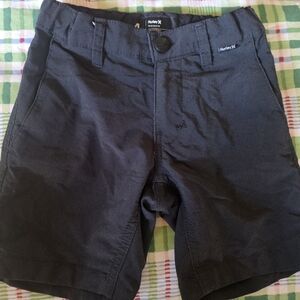 Hurley Black Kids Flat-Front Shorts